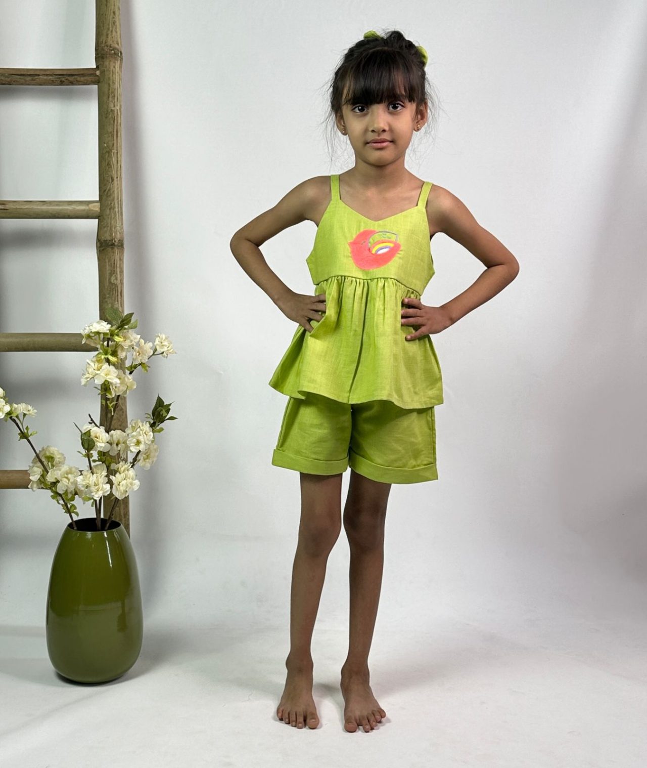 Green Bird Spaghetti Shorts