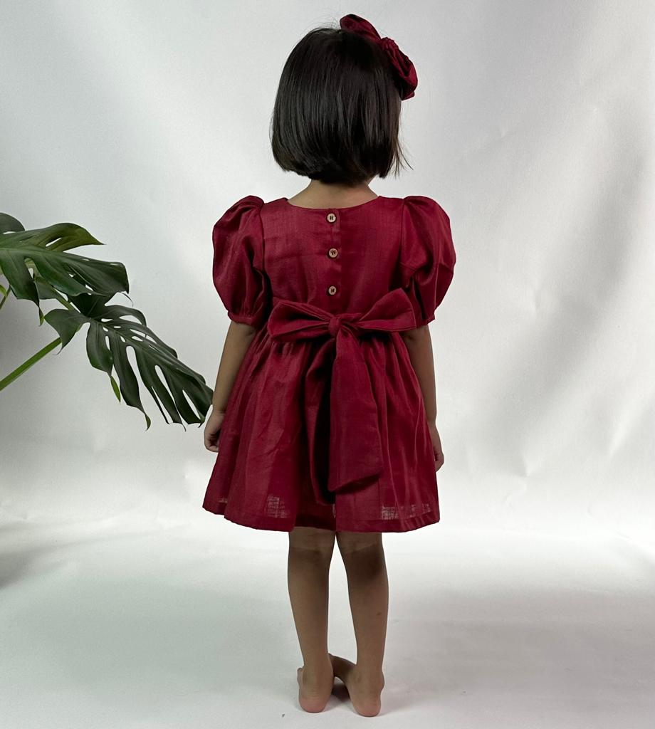 Maroon Wreath Partywear Dress