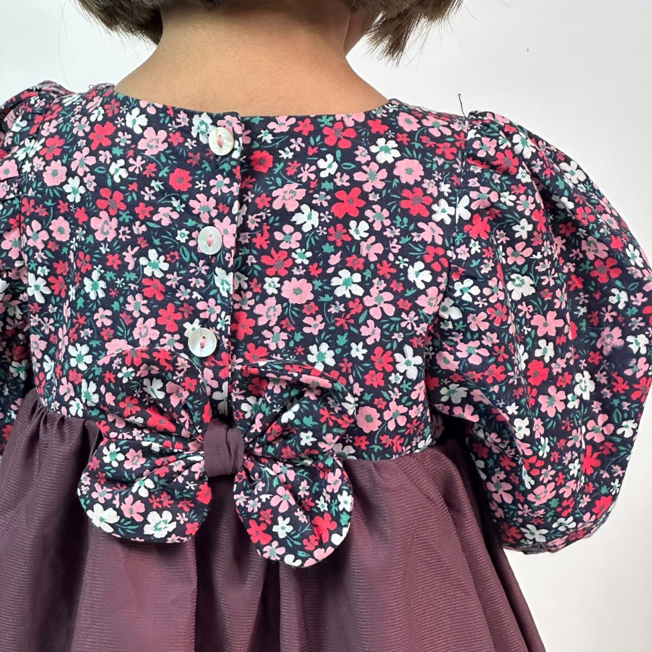 Wine Floral Fit and Flare Dress