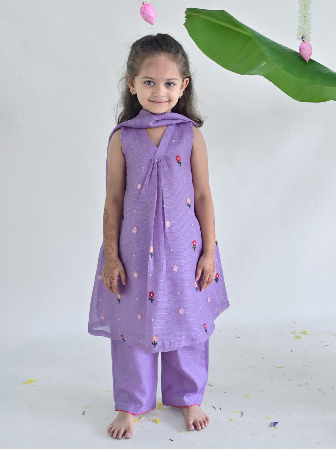 Pretty Lavender Phool Tunic Sets