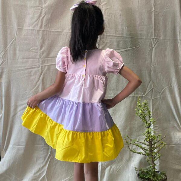Colorblock Cotton Frill Dress