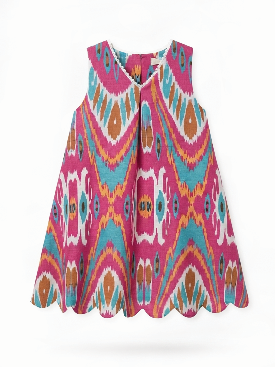 Pink Masala Ikat Printed Tunic Set