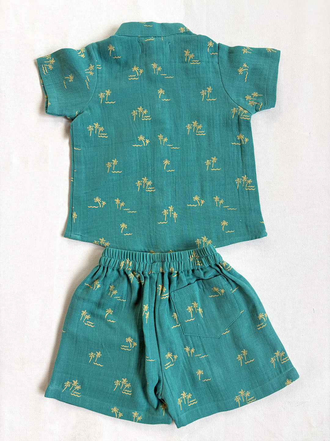Teal Blue Cotton Co-ord Set for Baby Boys