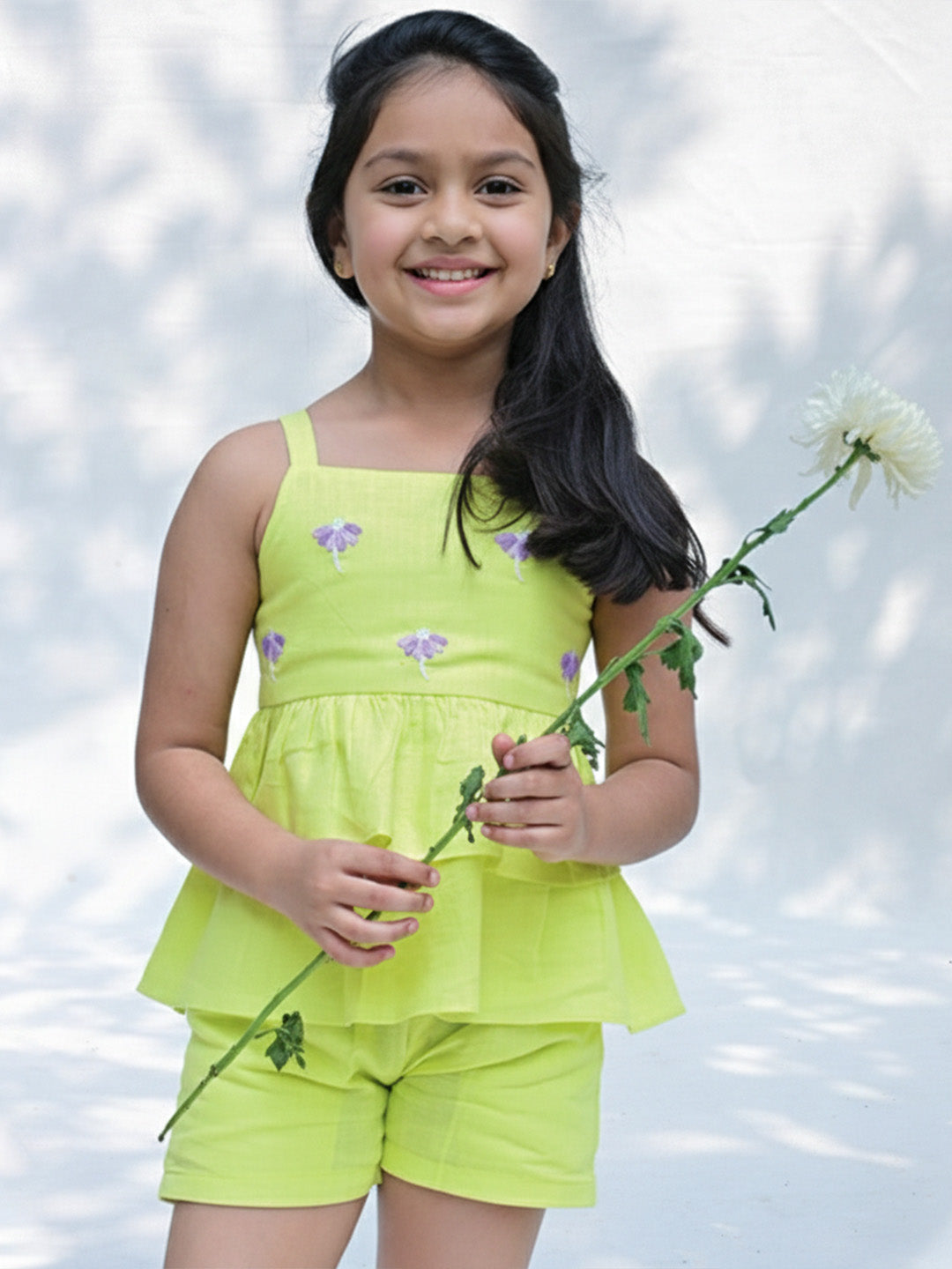 Lime Spill Shorts Set