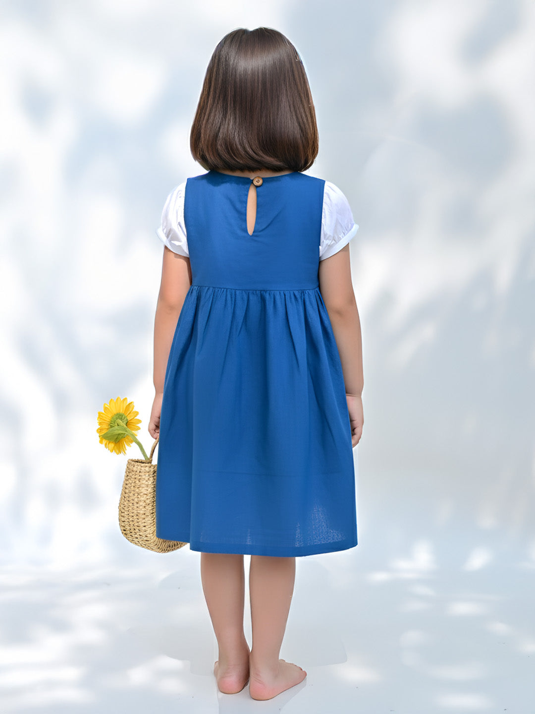 Blue garden jumper dress