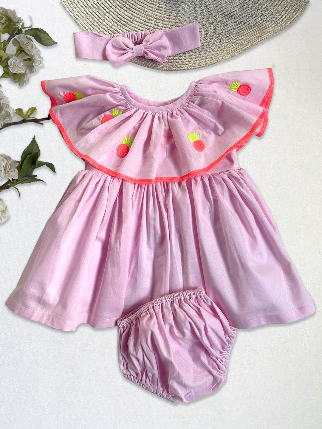 Adorable Pink Baby Dress Set