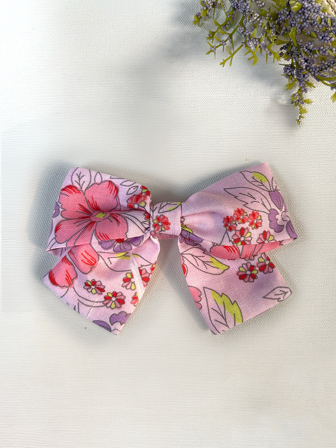 Soft Floral Tail Bow