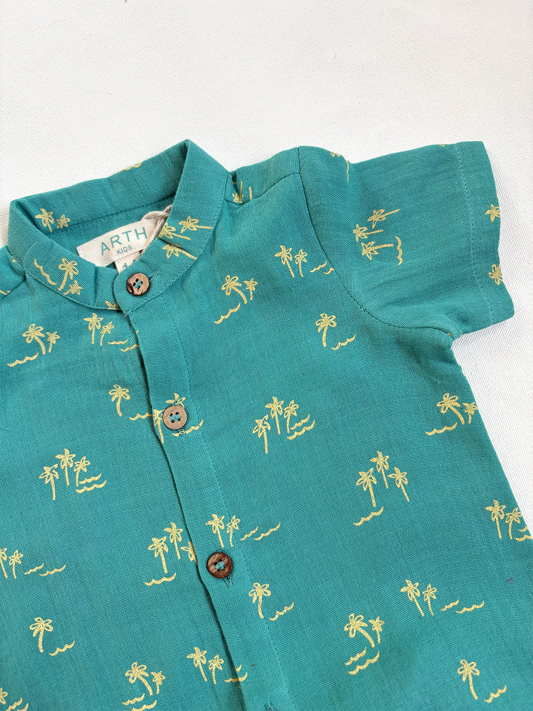 Teal Blue Cotton Co-ord Set for Baby Boys