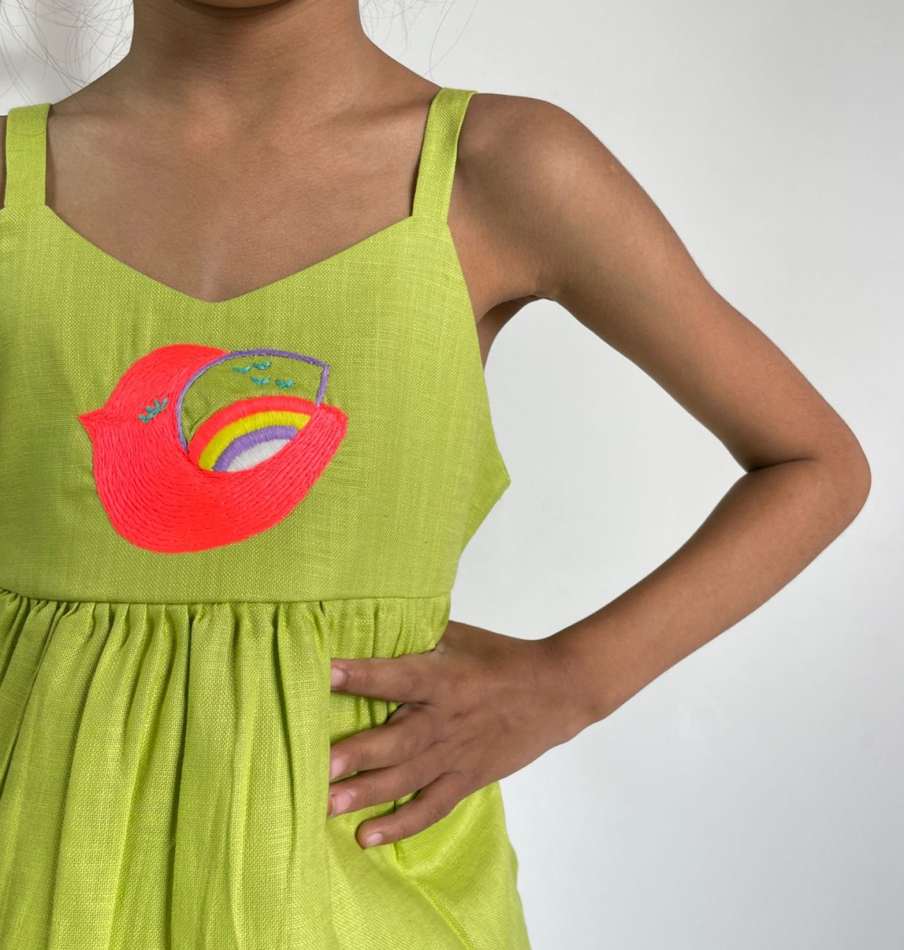 Green Bird Spaghetti Shorts