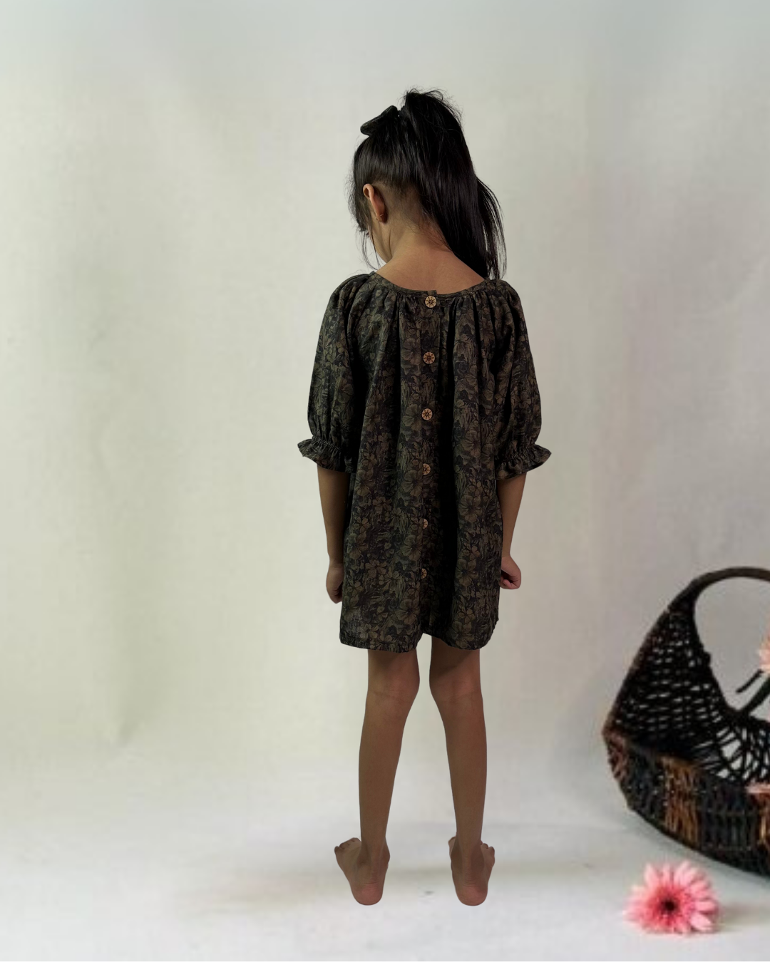 Seaweed Green Ditsy Floral Dress