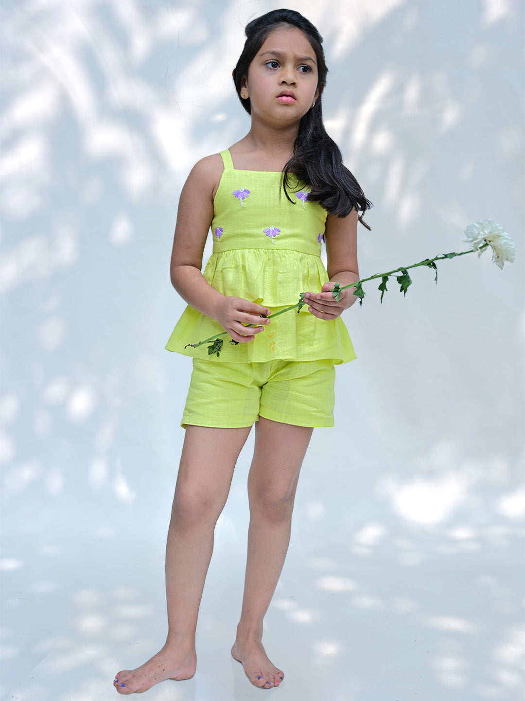 Lime Spill Shorts Set