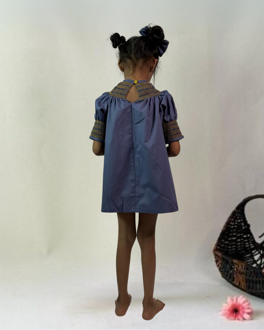 Indigo Smocked Dress