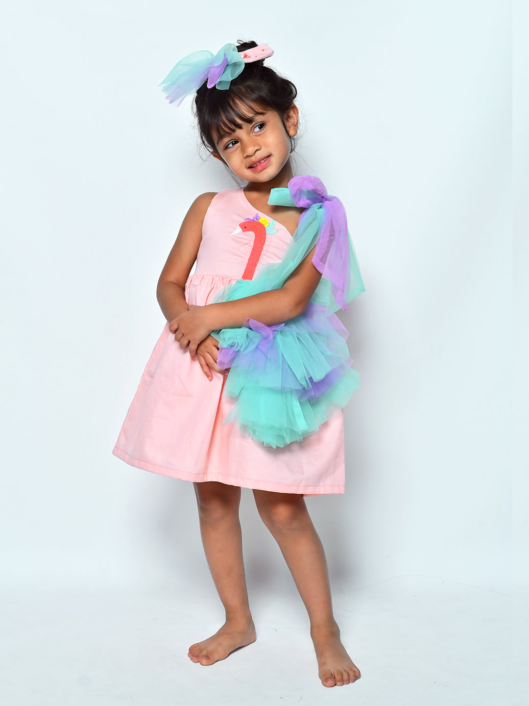Peach Flamingo Party Dress