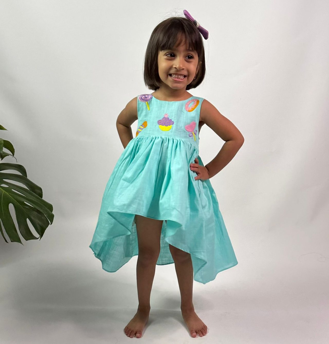 Cyan Candy Party Wear Dress