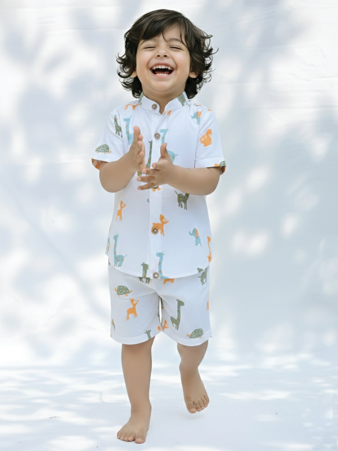 Animal Printed Shirt & Shorts Set