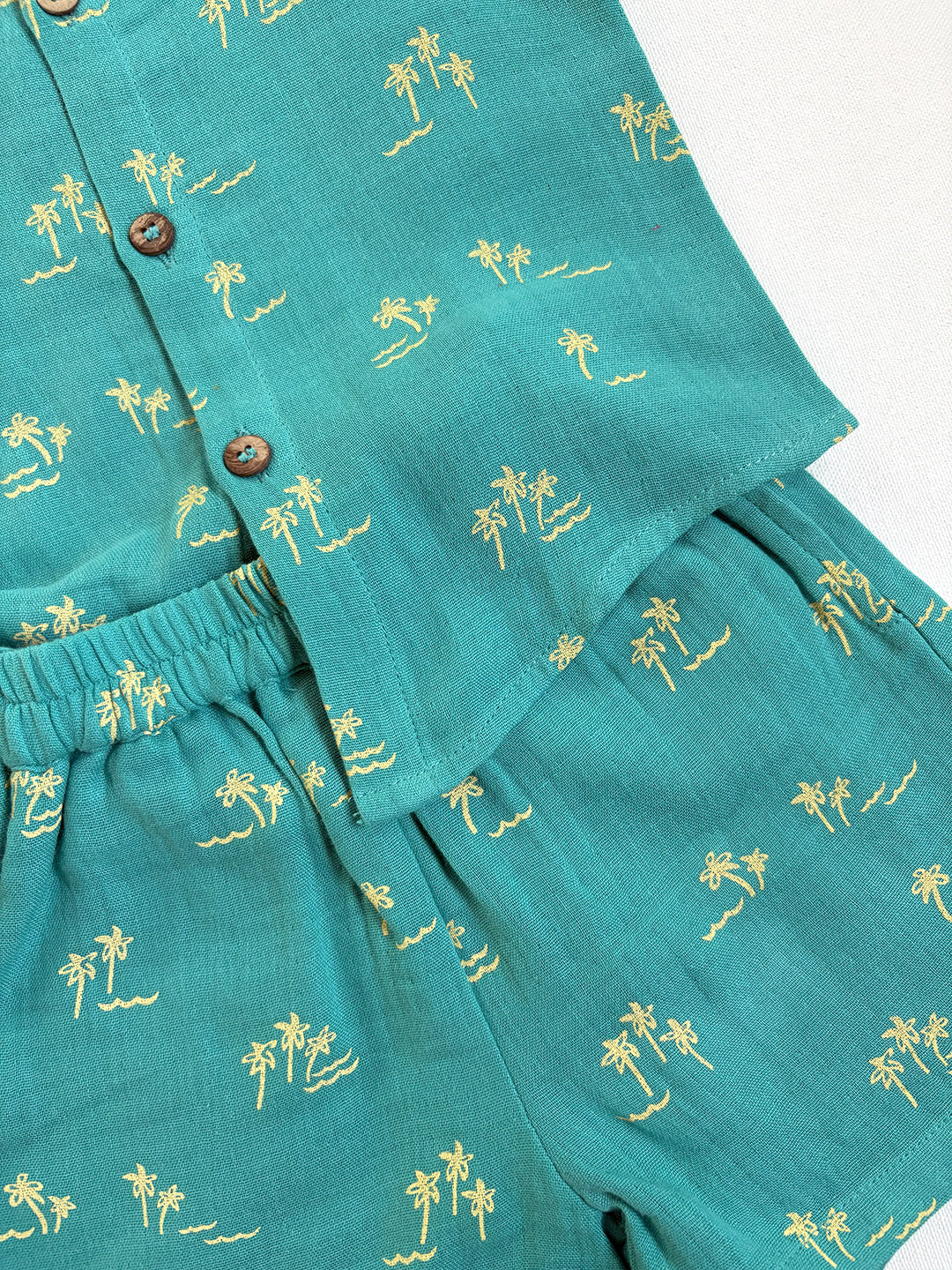 Teal Blue Cotton Co-ord Set for Baby Boys