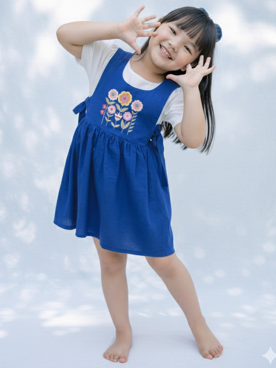 Blue Garden Jumper Dress