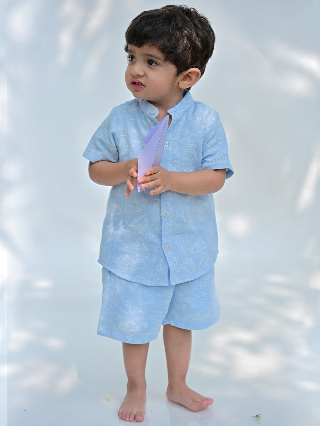 Boys Dinosaur Print Shirt & Shorts Set