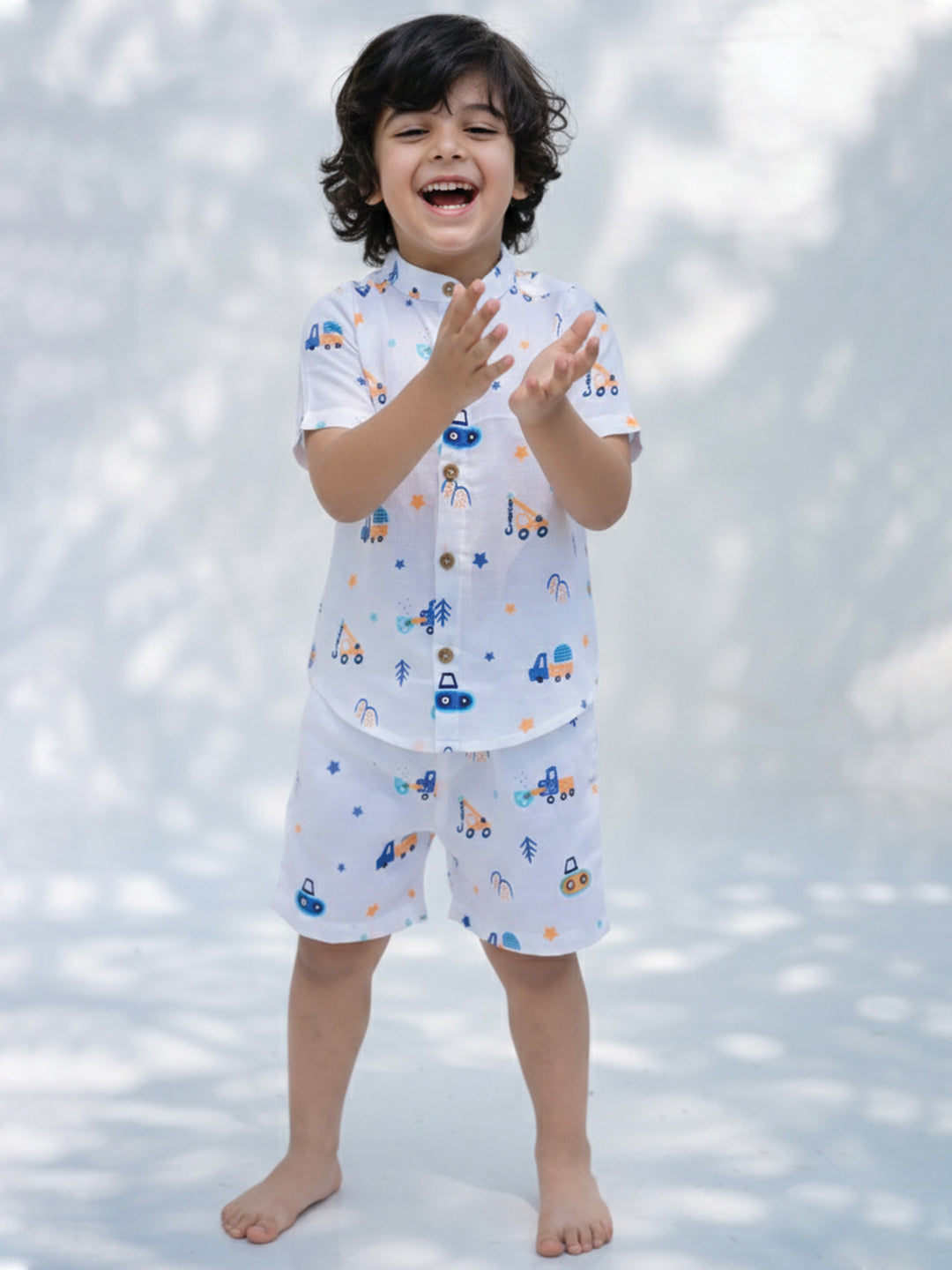 Vehicle Printed Shirt & Shorts Set