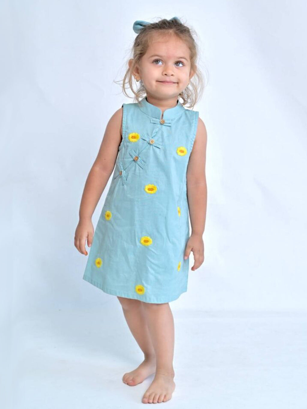 Gold Rush NYC Teddie Bow Dress - Sky Blue main image 1