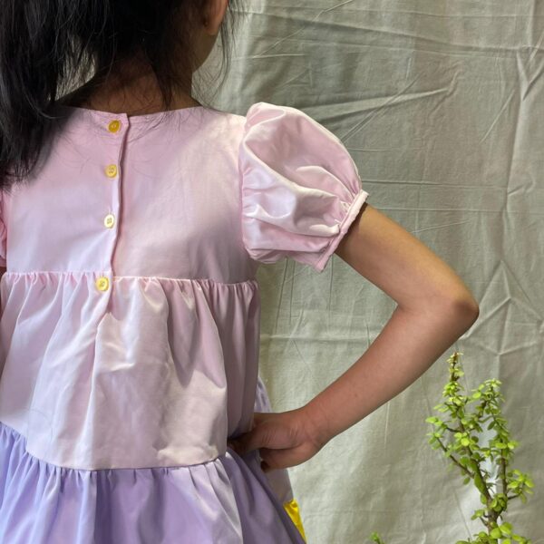 Colorblock Cotton Frill Dress
