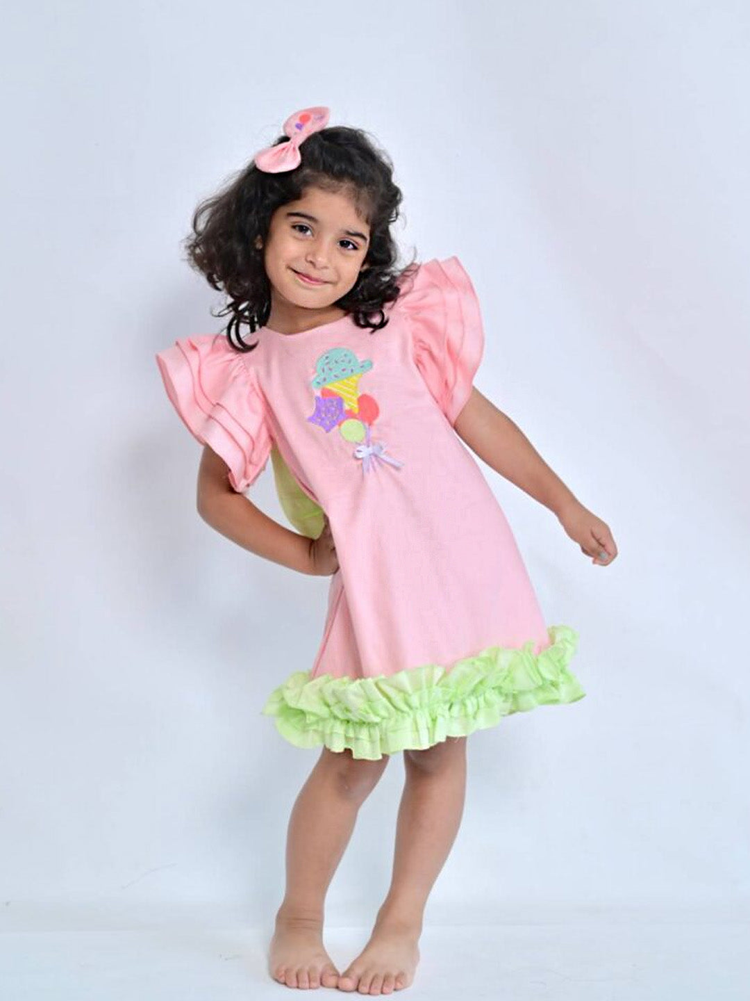 Rosy Ruffles Dress