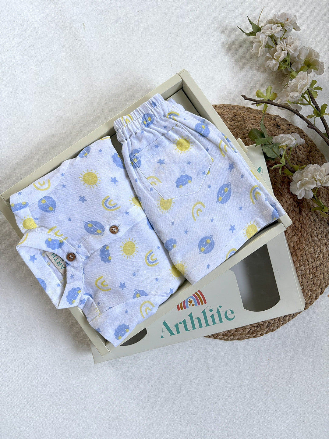 Sunshine Printed Cotton Co-ord Set for Baby Boys
