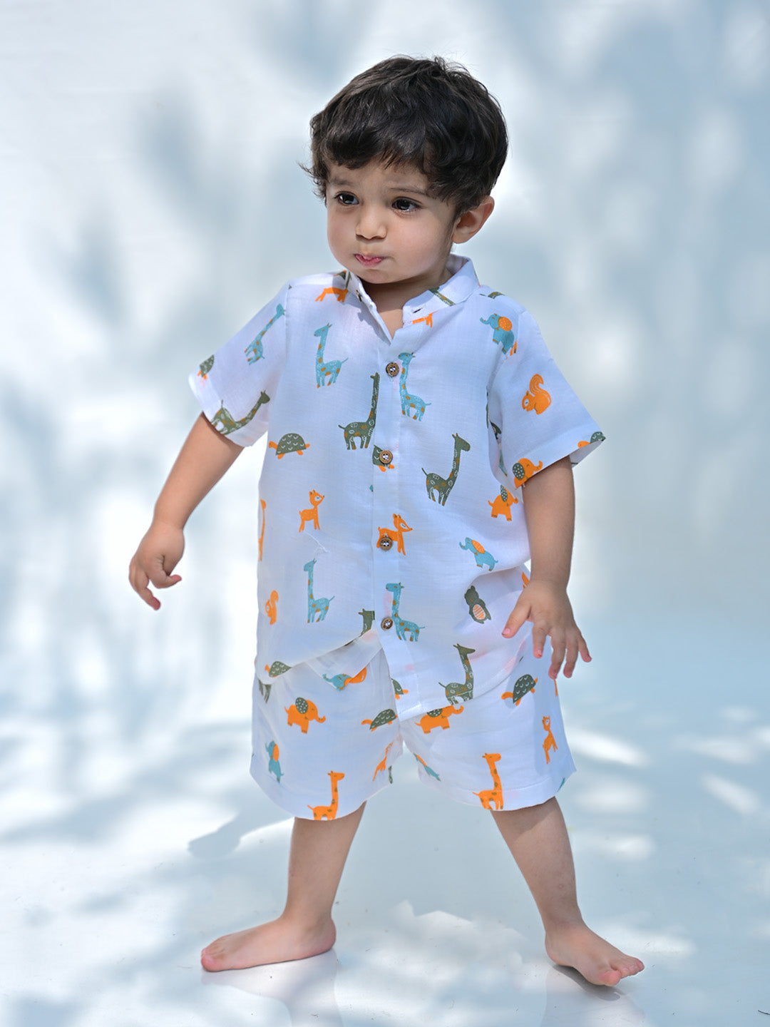 Animal Printed Shirt & Shorts Set