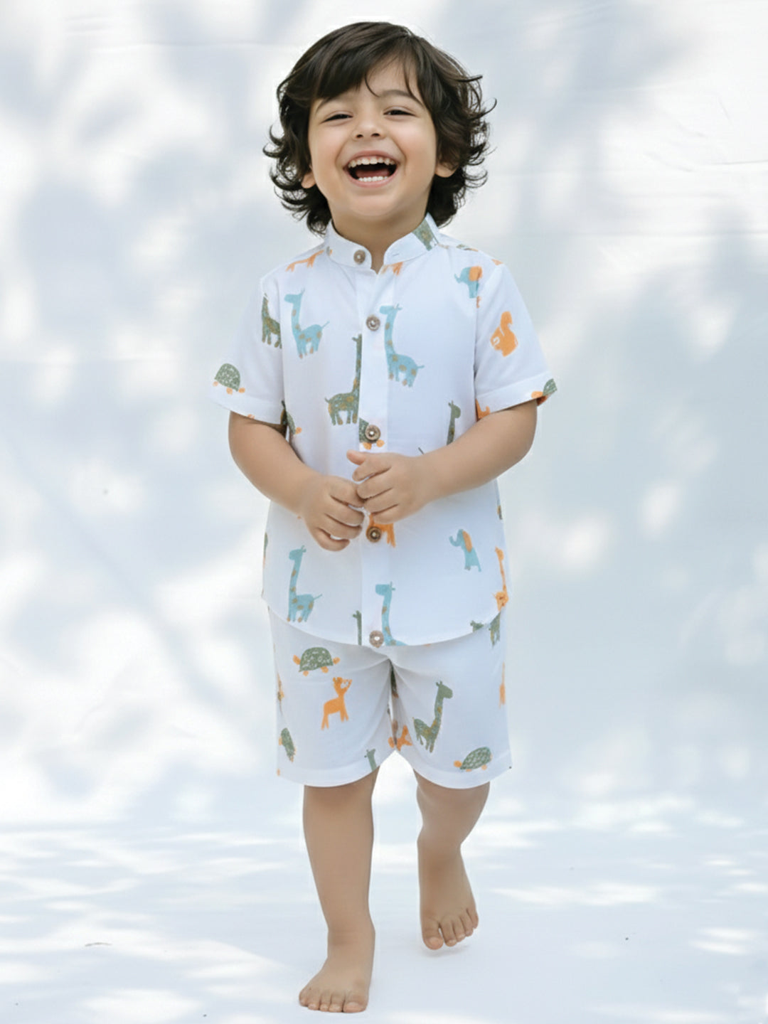 Animal Printed Shirt & Shorts Set