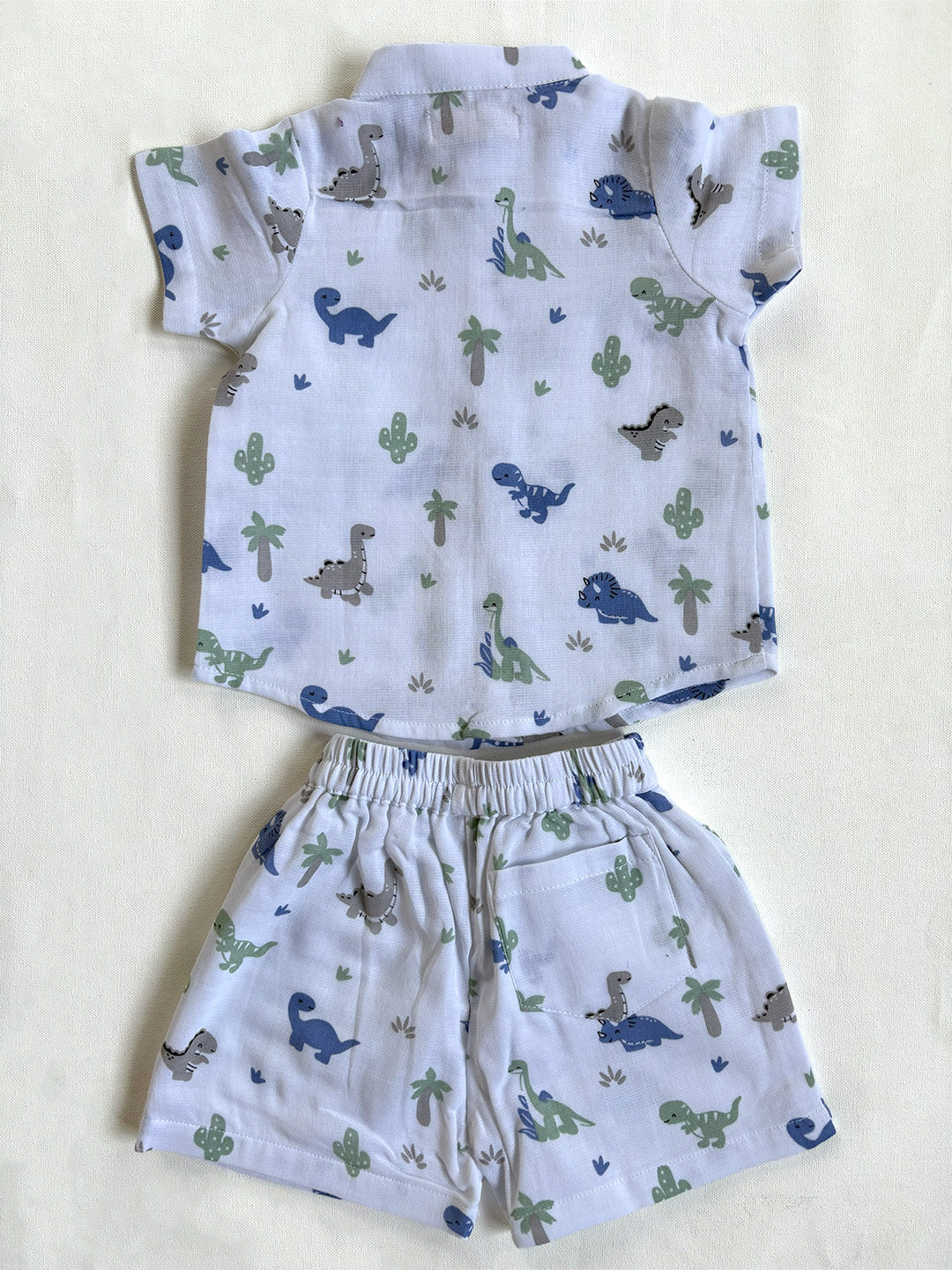 Cute Dino Printed Cotton Co-ord Set for Baby Boys
