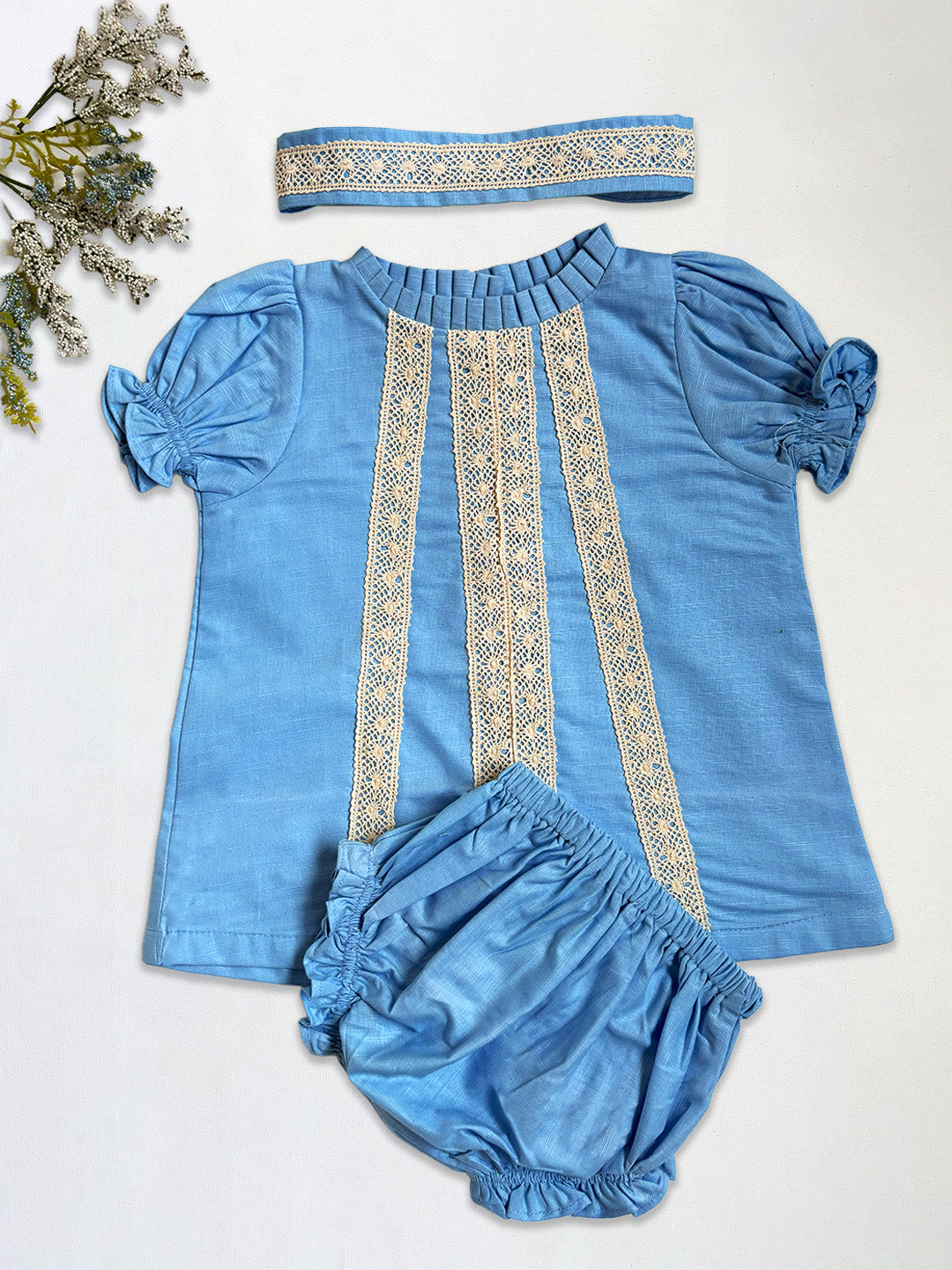 Cute Baby Blue Dress Set