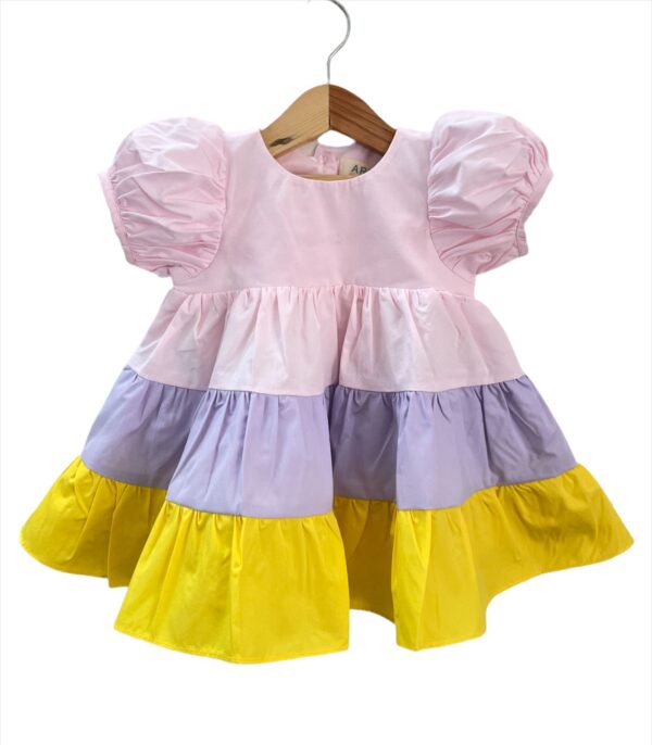 Colorblock Cotton Frill Dress