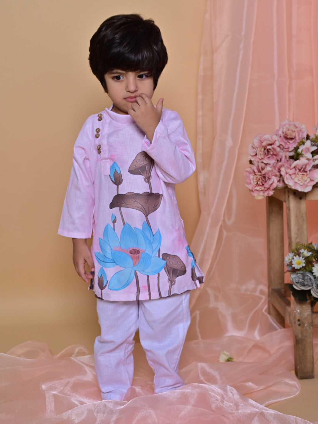 Pink Lotus Kurta Set