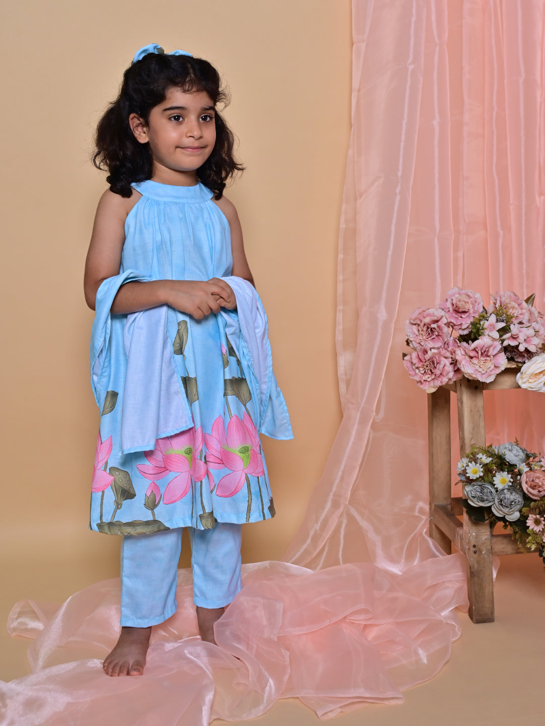 Blue Lotus Tunic Set