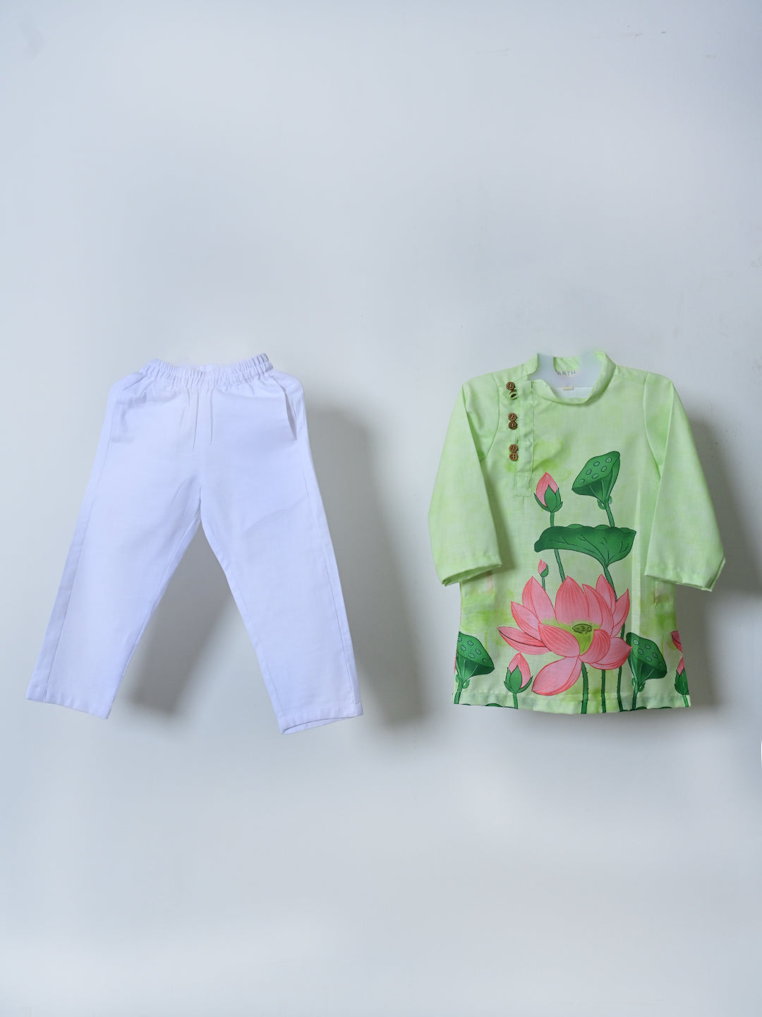 Green Lotus Kurta Set