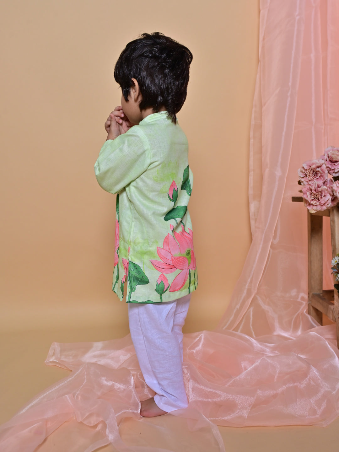 Green Lotus Kurta Set