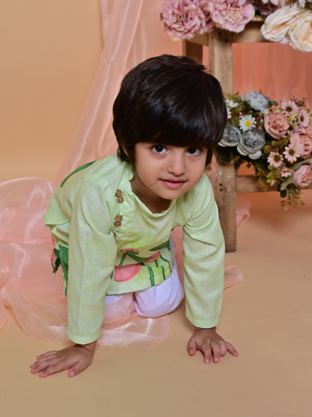 Green Lotus Kurta Set
