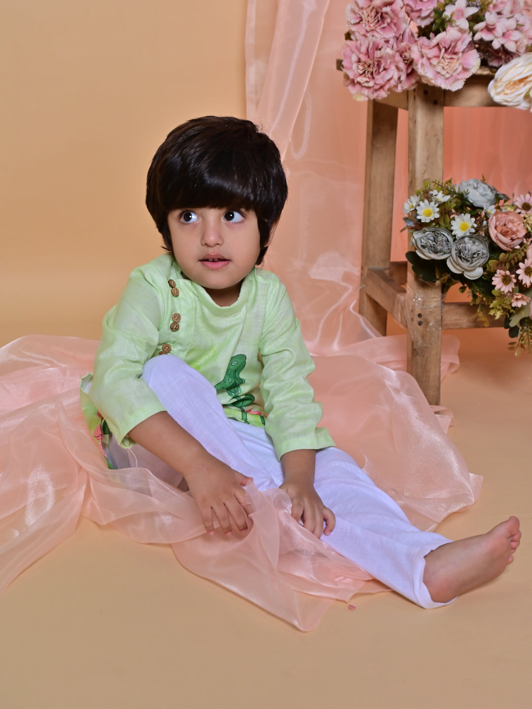 Green Lotus Kurta Set
