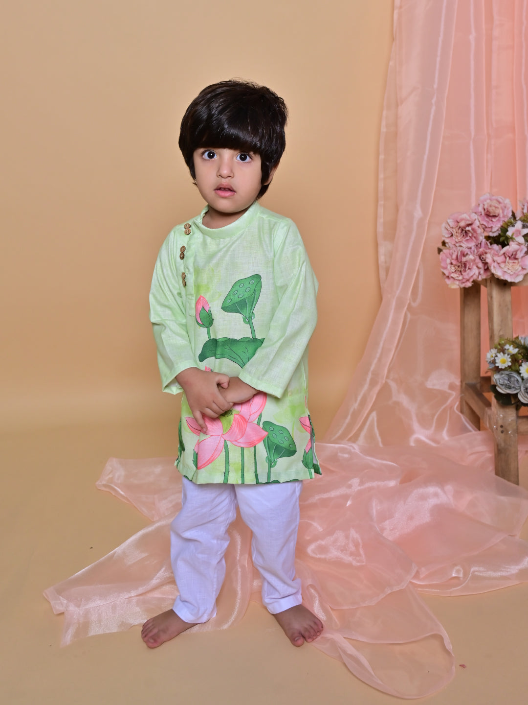 Green Lotus Kurta Set