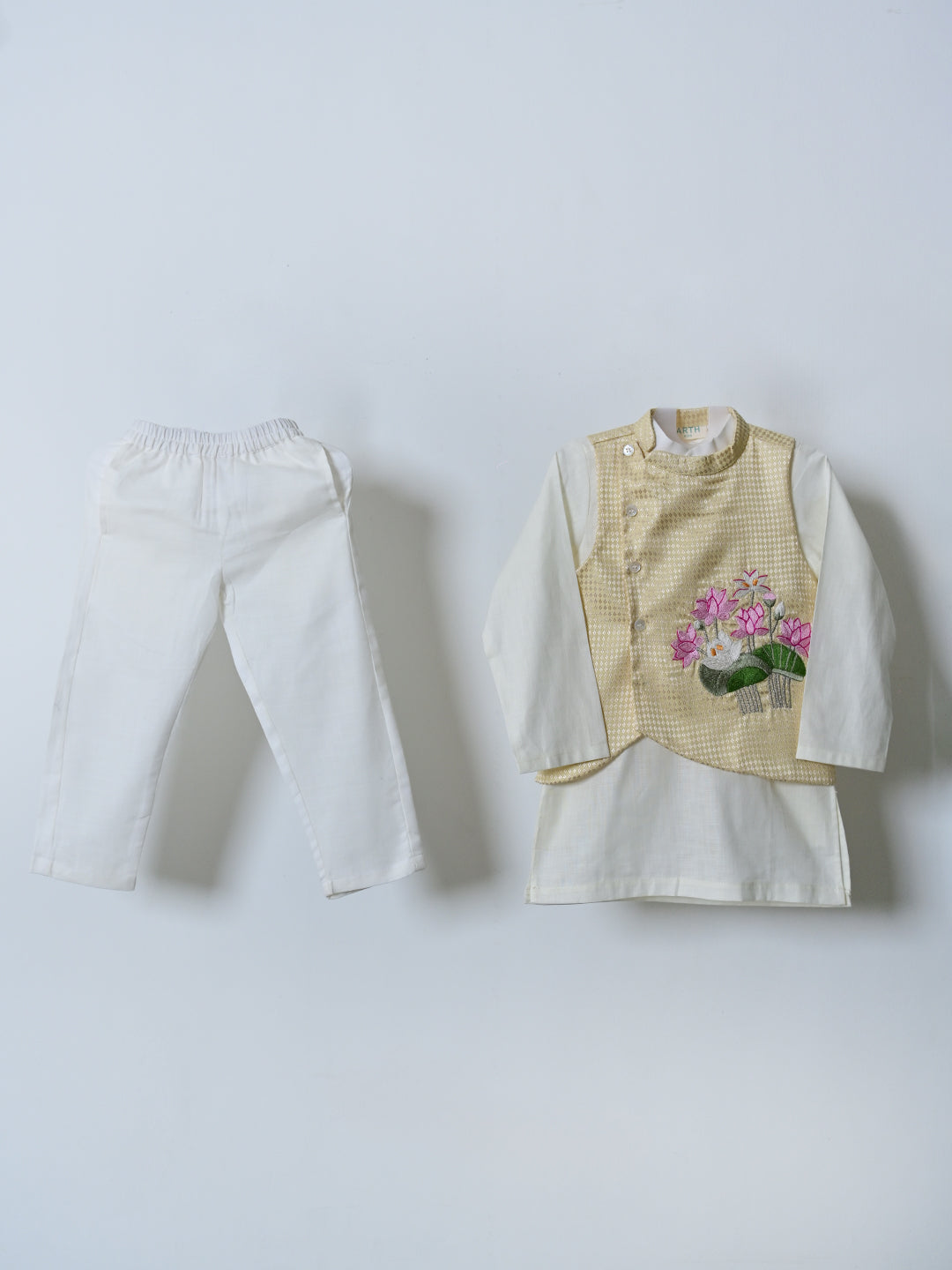 Cream Lotus Jacket Set