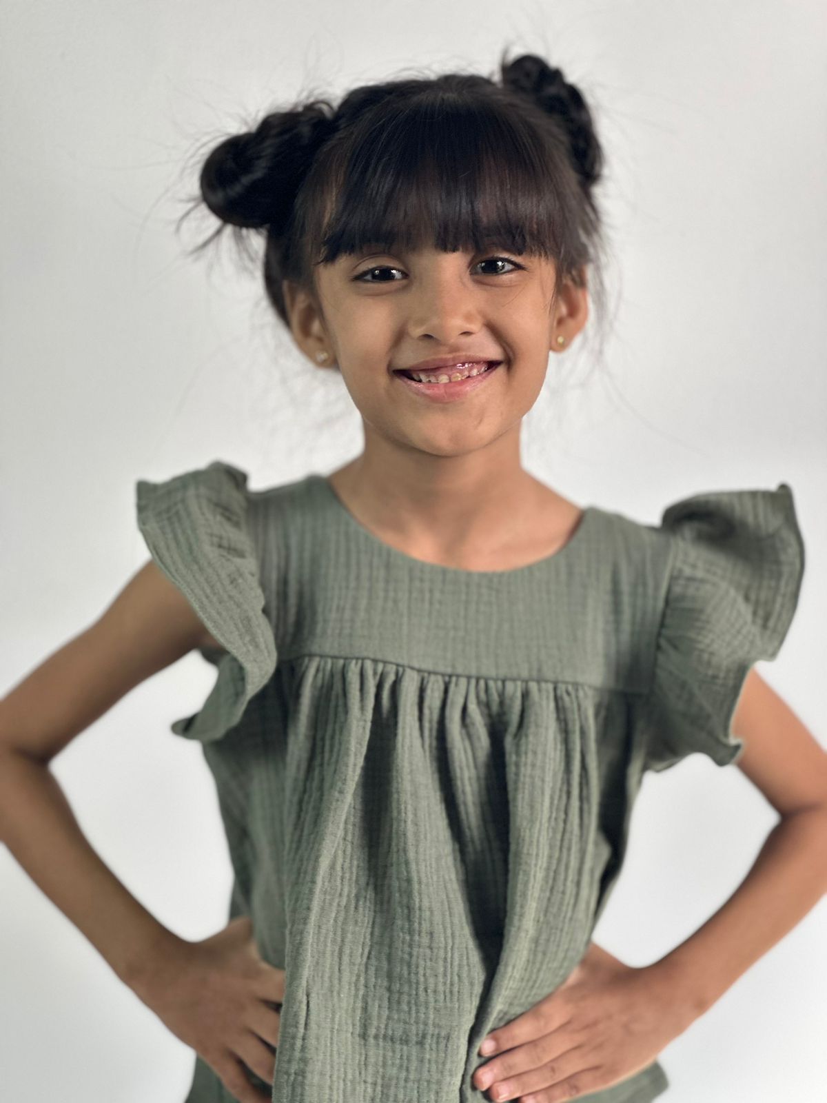 Olive Ruffle Shorts
