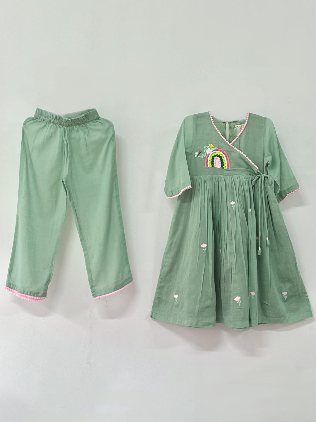 Green Angrakha Tunic Set