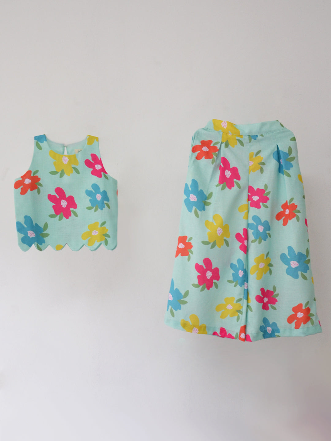 Cyan Bloom Coord Set