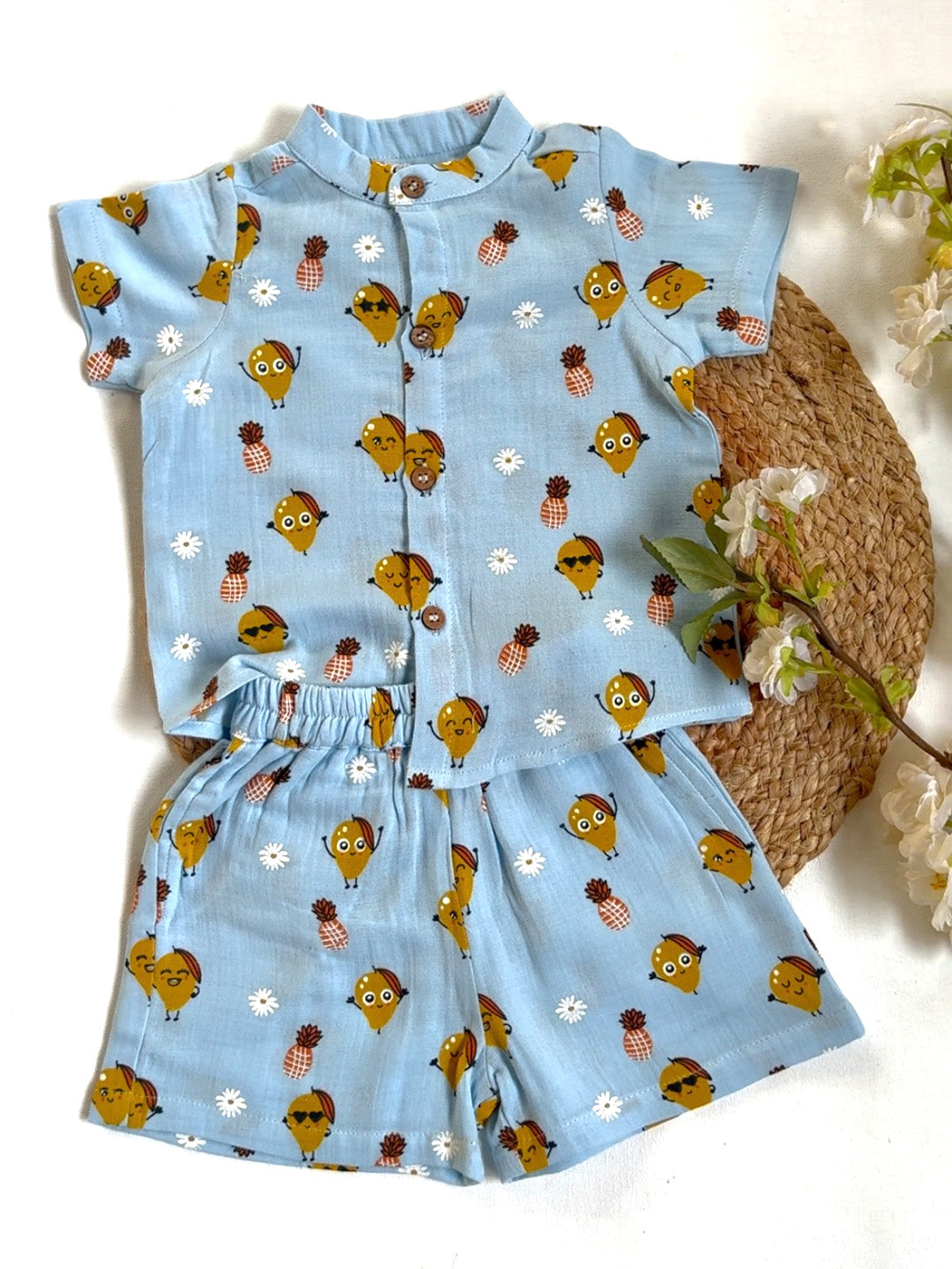 Sweet Mango Printed Cotton Co-ord Set for Baby Boys