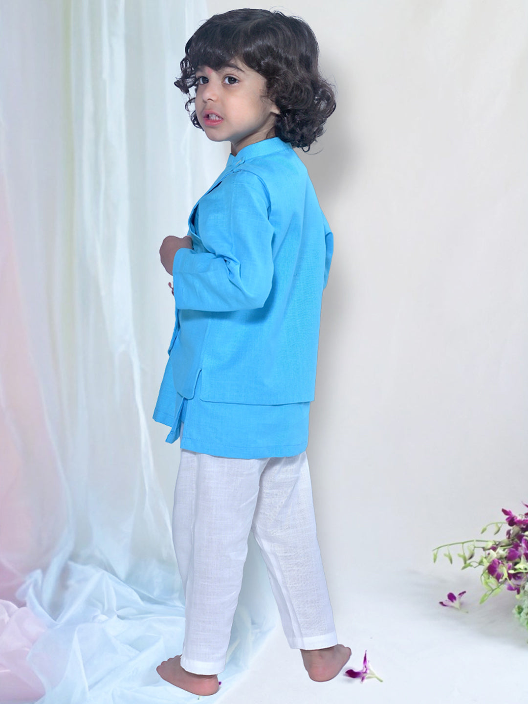 Aqua Elephant Kurta Set