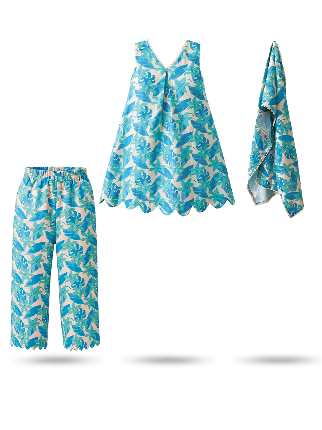 Blue Rose Printed Tunic set