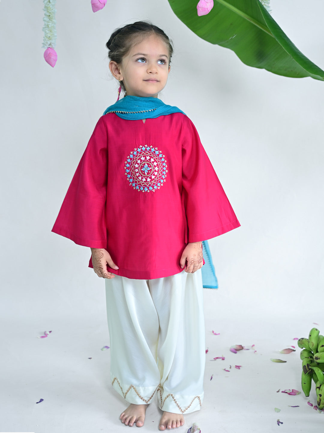 Megenta Pink Farshi Salwar Set