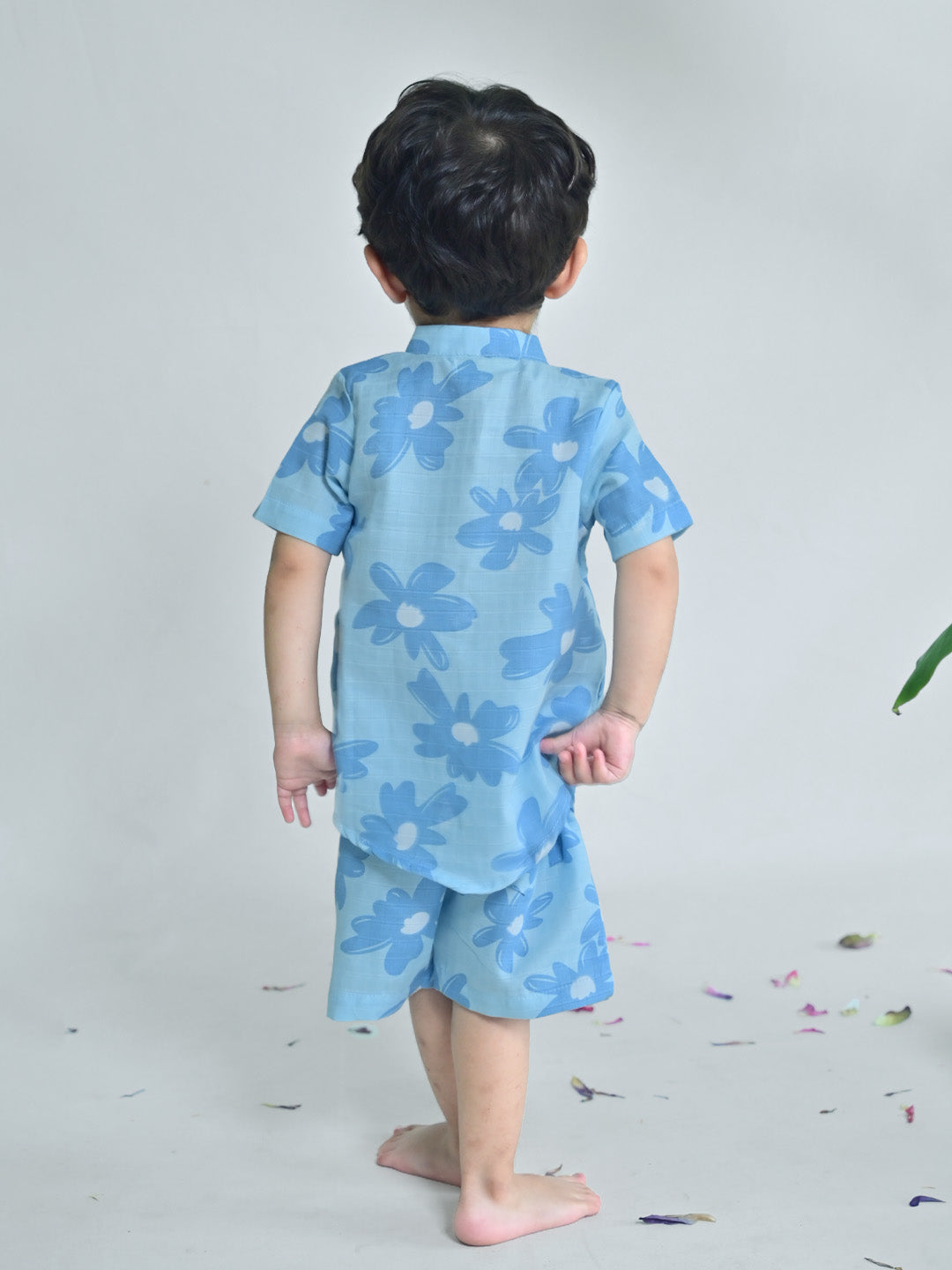 Sky Blue Floral Cotton Co-ord Set