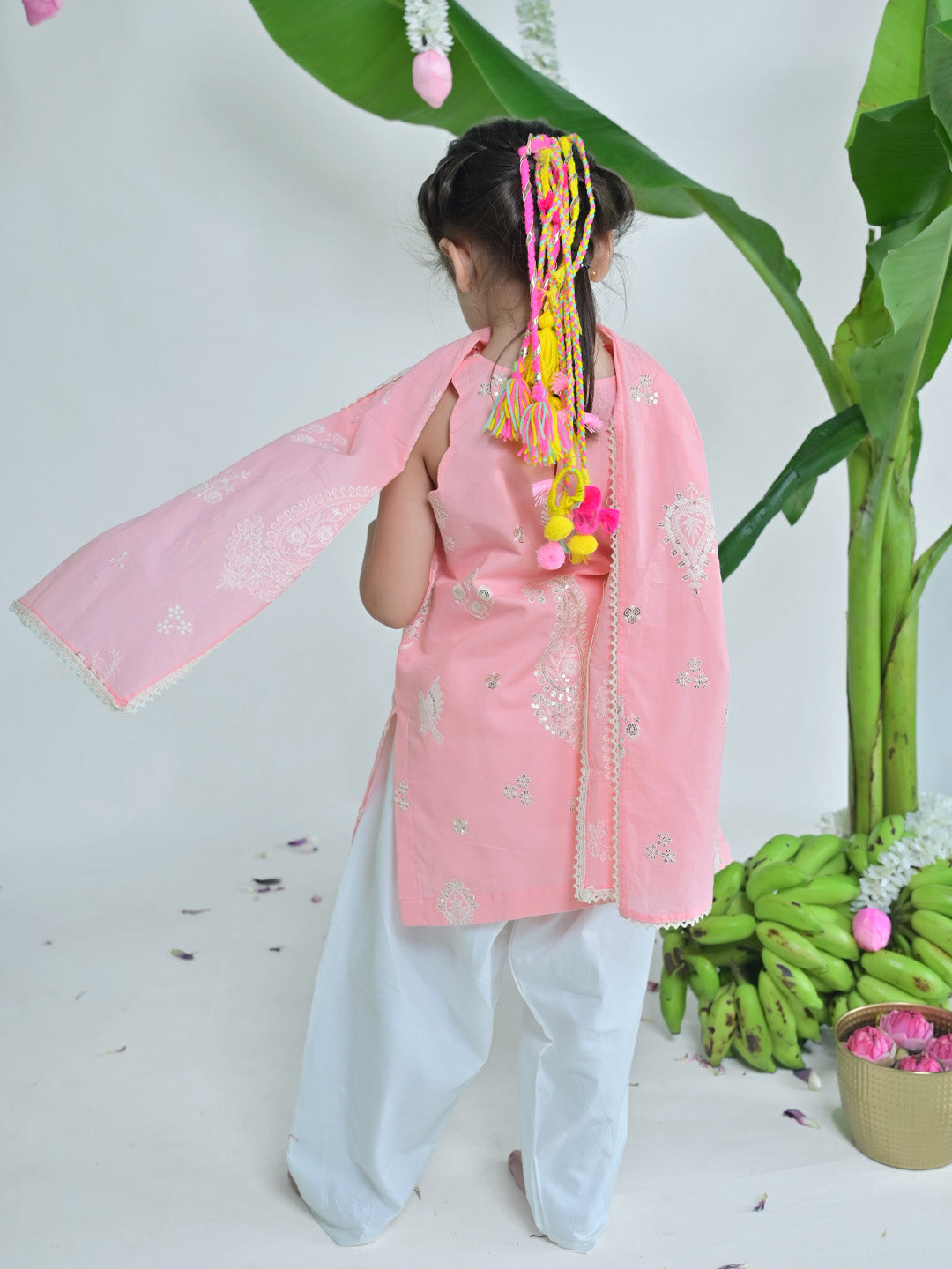 Embroidered Paisley Girls Festive Set
