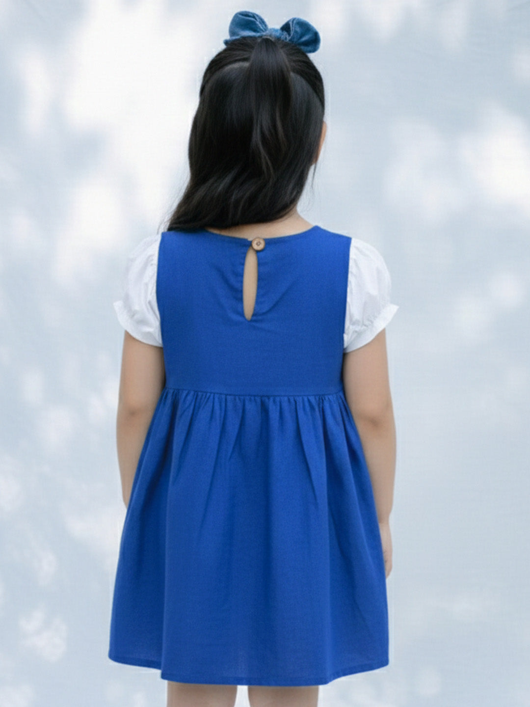 Blue Garden Jumper Dress